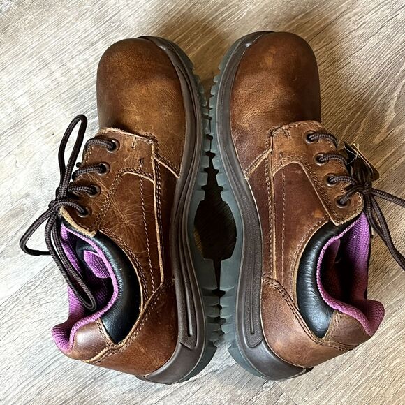 Avenger Oxford A7166 Safety Toe Shoes Brown Leather Womens 7.5 UK 5 EU 37.5 - Picture 4 of 10